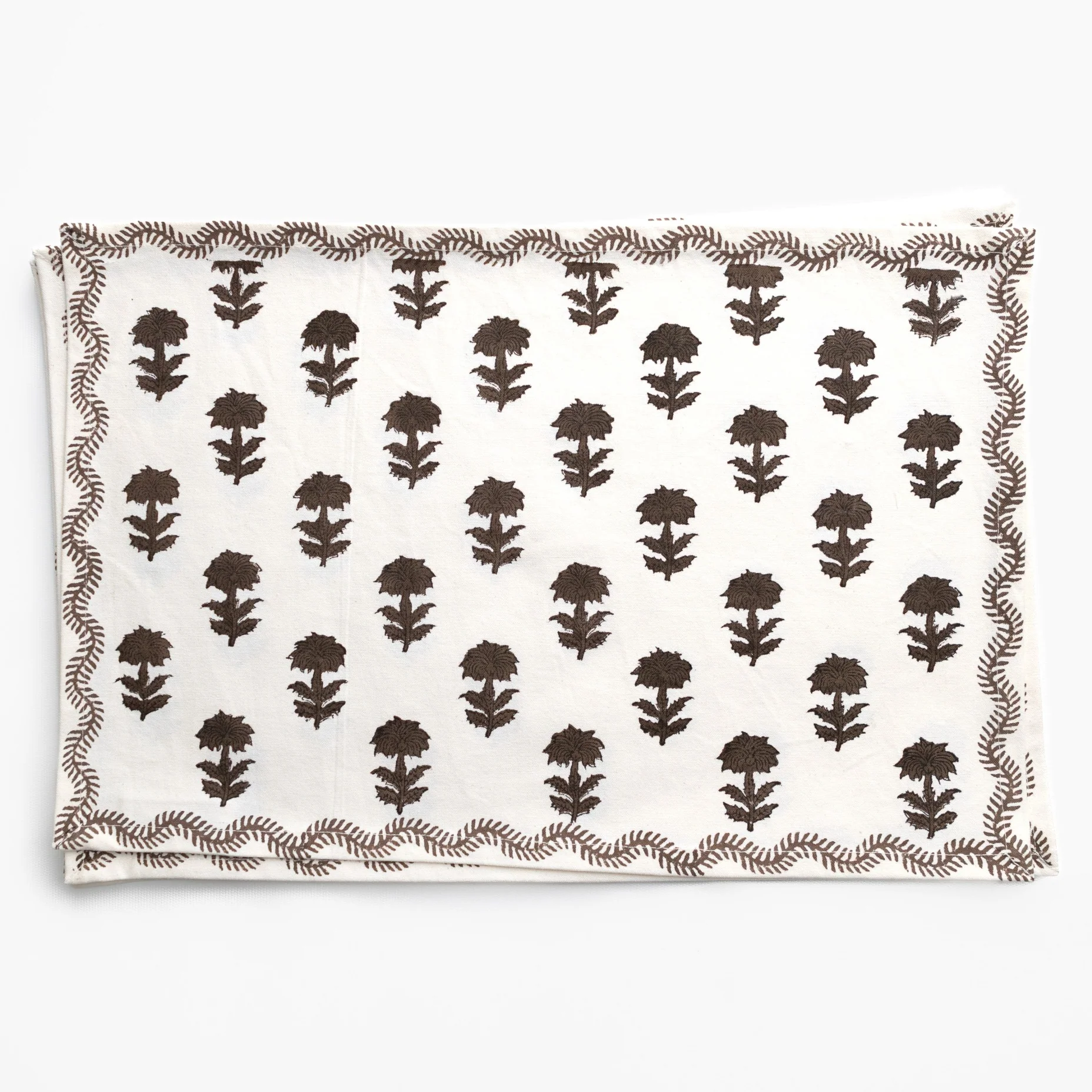 India Hicks Home Winter Flower Chocolate Placemat | Set of 4 - Image 3