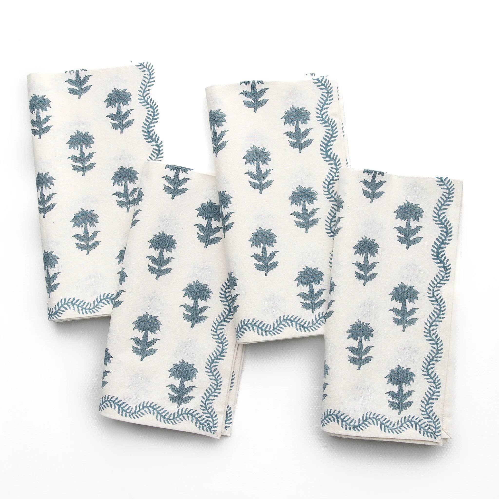 India Hicks Home Winter Flower Dusty Sky Napkin | Set of 4 - Image 4