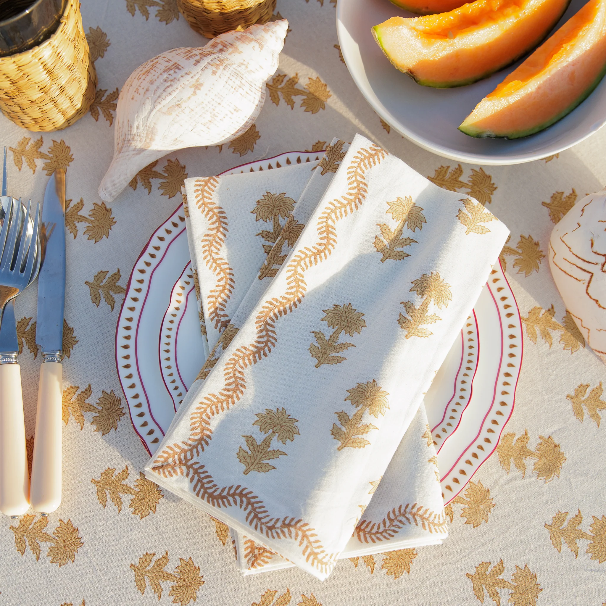 India Hicks Home Winter Flower Sand Napkin | Set of 4