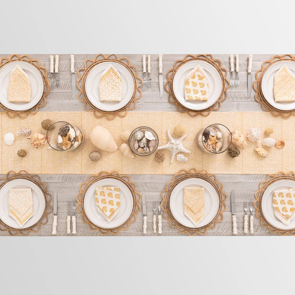 India Hicks Home Seashell Golden Table Runner - Image 3