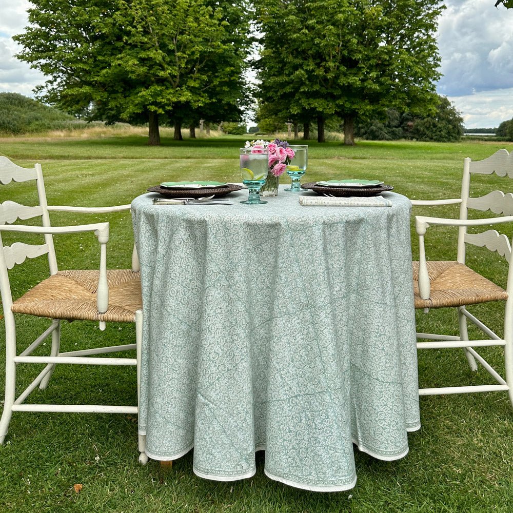 India Hicks Home Seashell Seafoam Tablecloth - Image 4