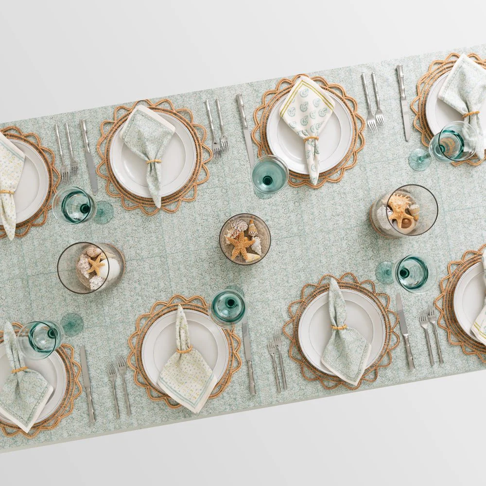 India Hicks Home Seashell Seafoam Tablecloth - Image 5