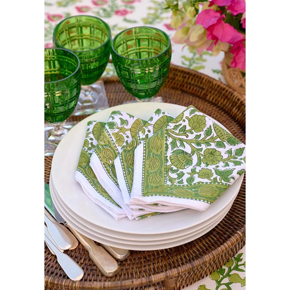Jade Blossom Napkin | Set of 4 - Image 4