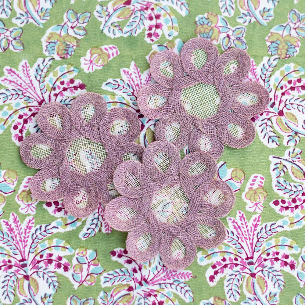 Lavender Woven Doodles Coaster | Set of 4 - Image 2