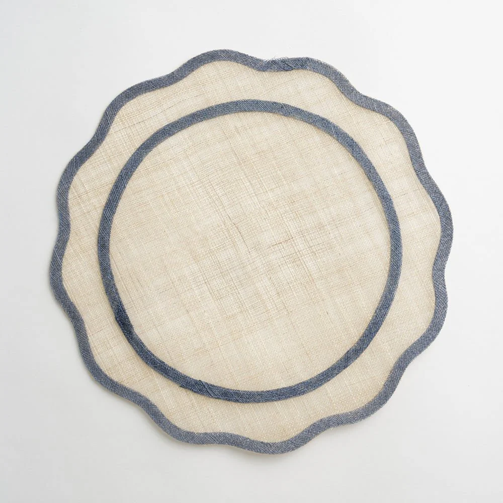 Light Blue Scalloped Woven Placemat | Set of 4 - Image 3