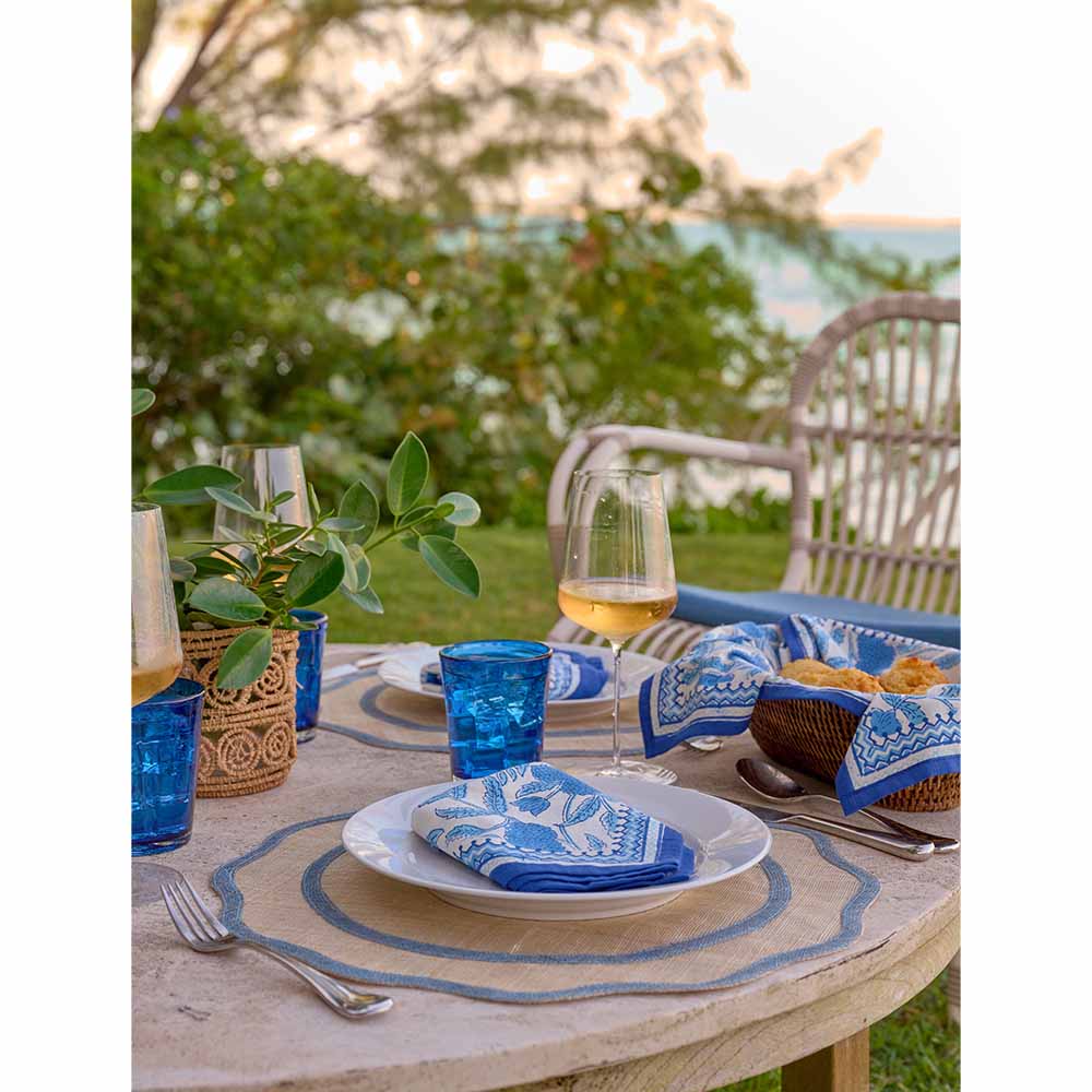 Light Blue Scalloped Woven Placemat | Set of 4 - Image 5