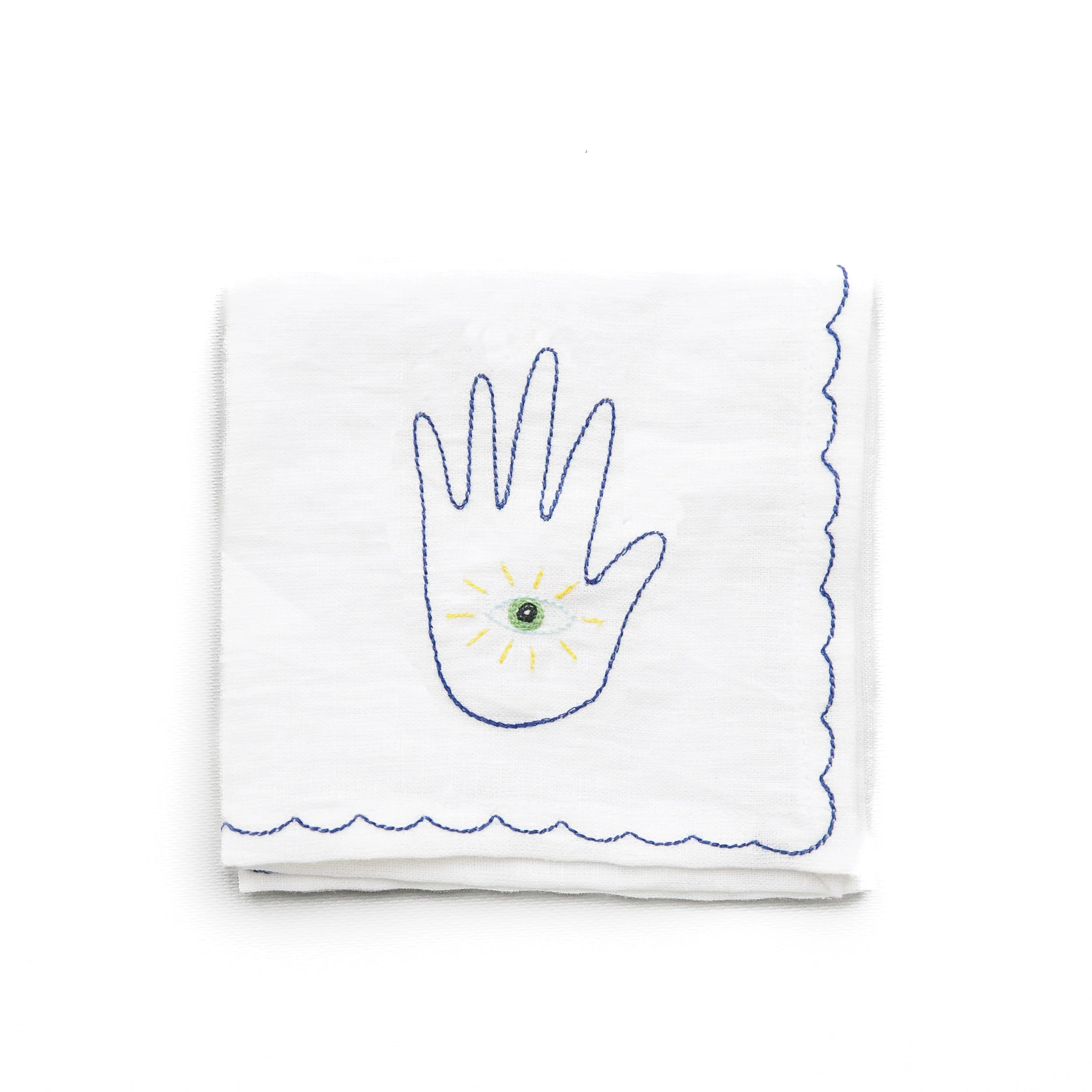Lucky Charms Embroidered Linen Cocktail Napkins | Set of 4 - Image 4
