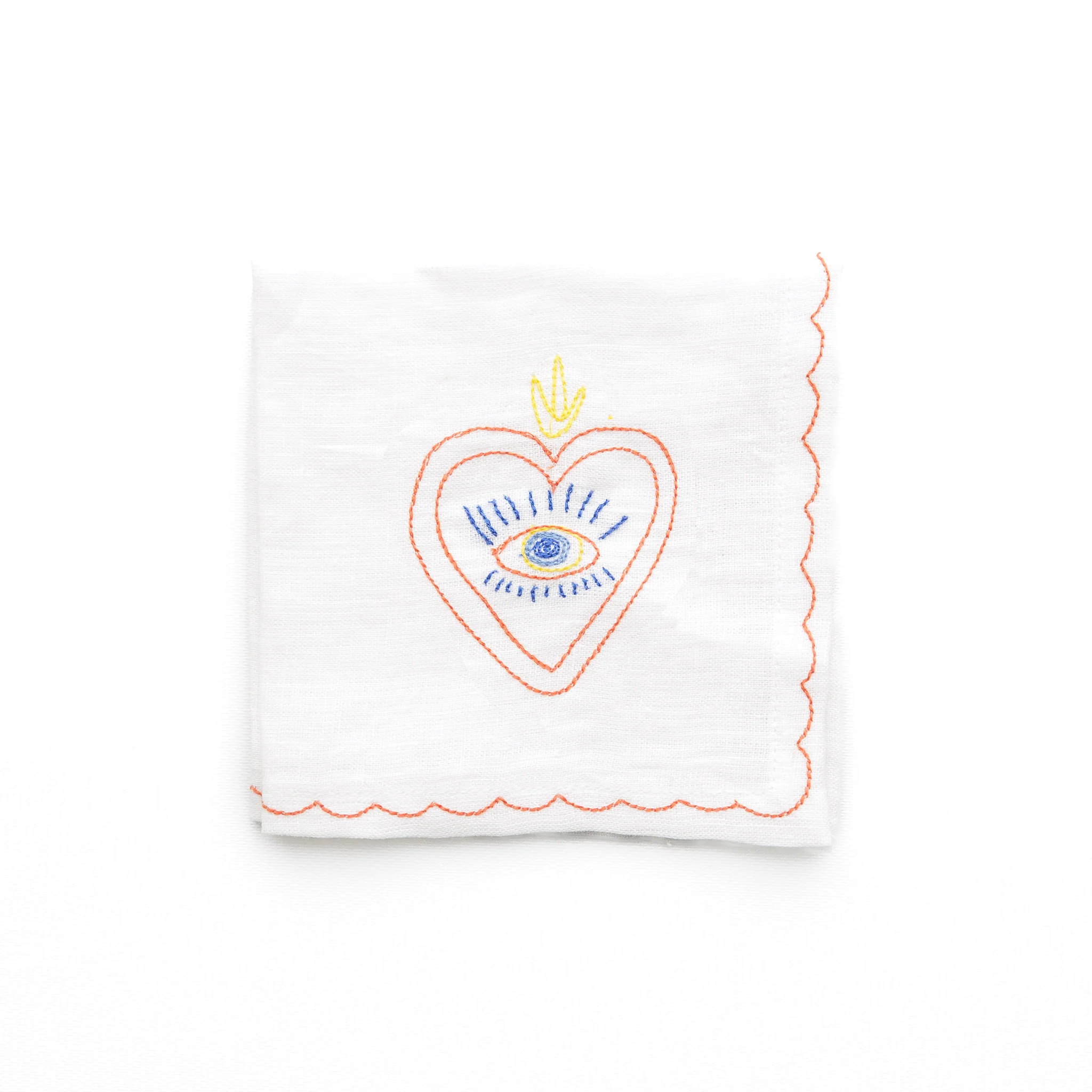 Lucky Charms Embroidered Linen Cocktail Napkins | Set of 4 - Image 6