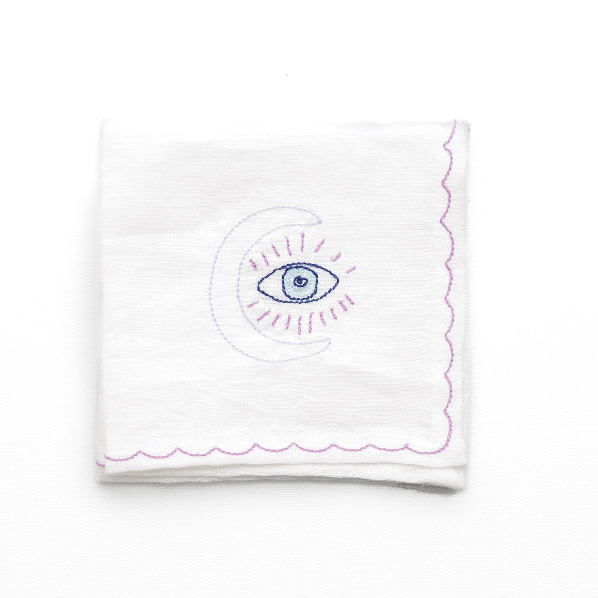 Lucky Charms Embroidered Linen Cocktail Napkins | Set of 4 - Image 7