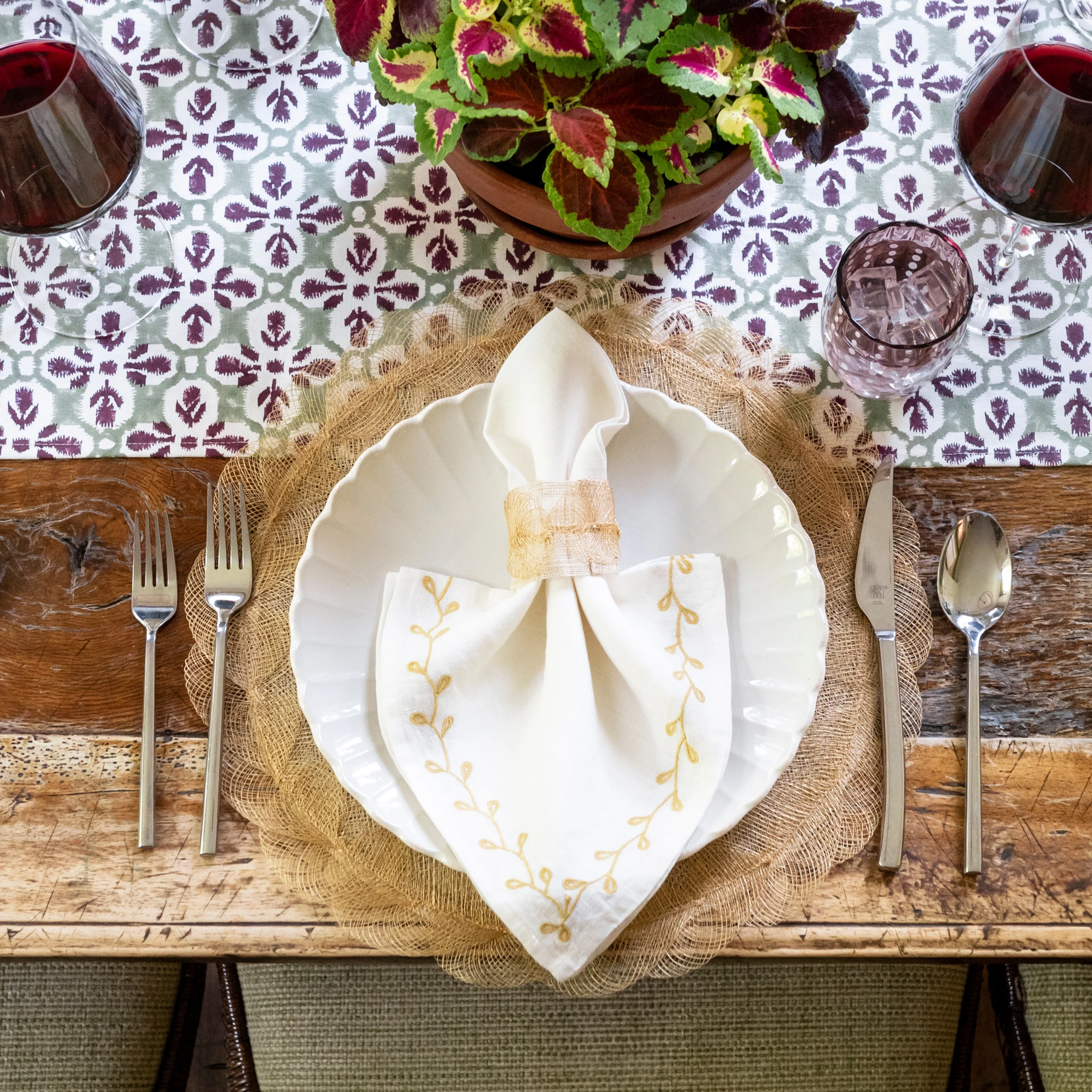 Mustard Poplar Leaf Woven Placemat | Set of 4 - Image 4