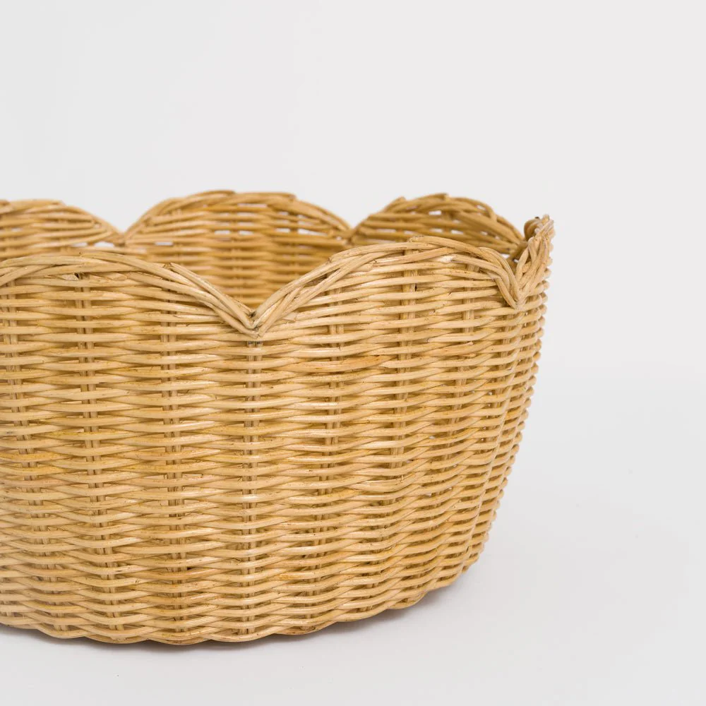 Natural Wicker Scalloped Bowl - Image 5