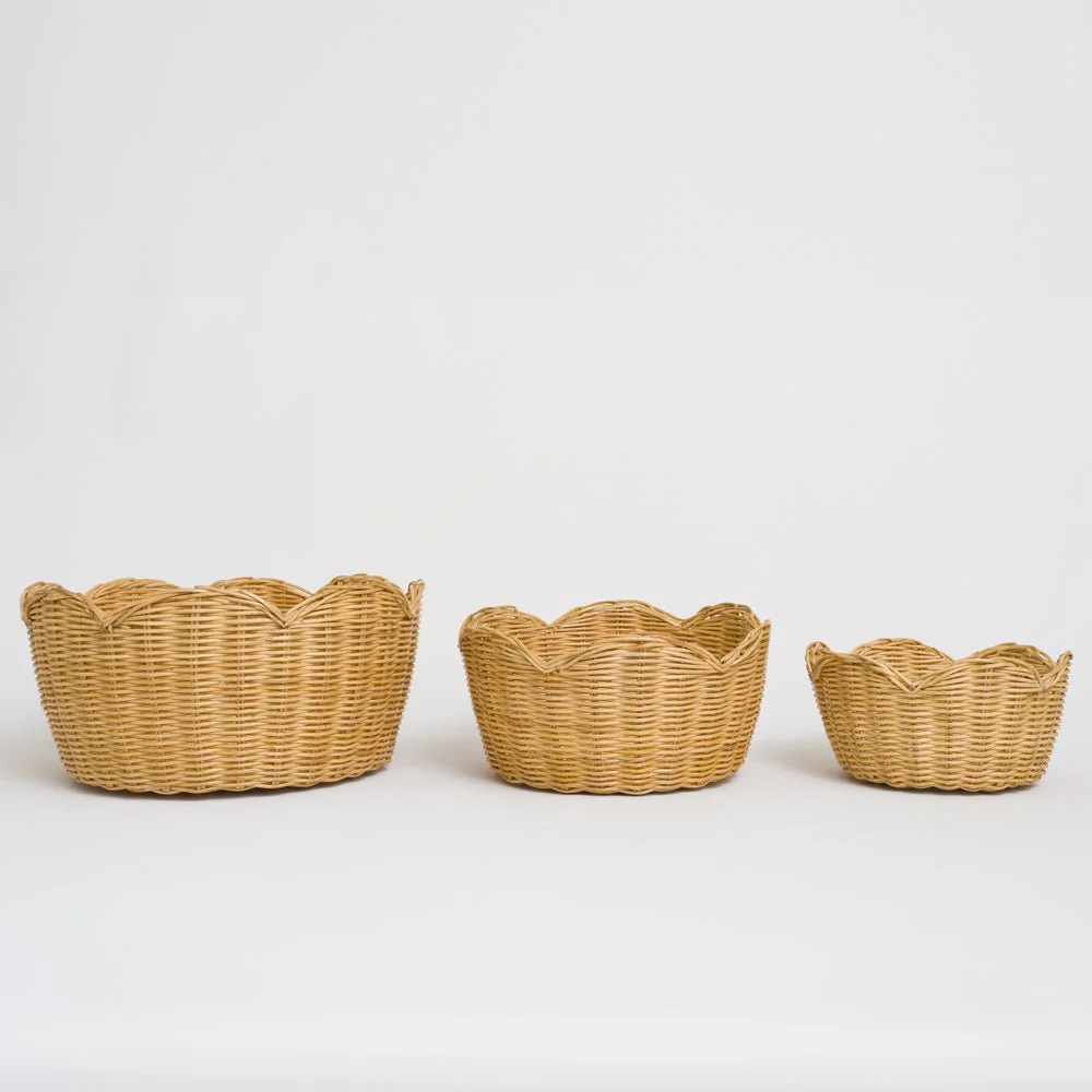 Natural Wicker Scalloped Bowl - Image 6