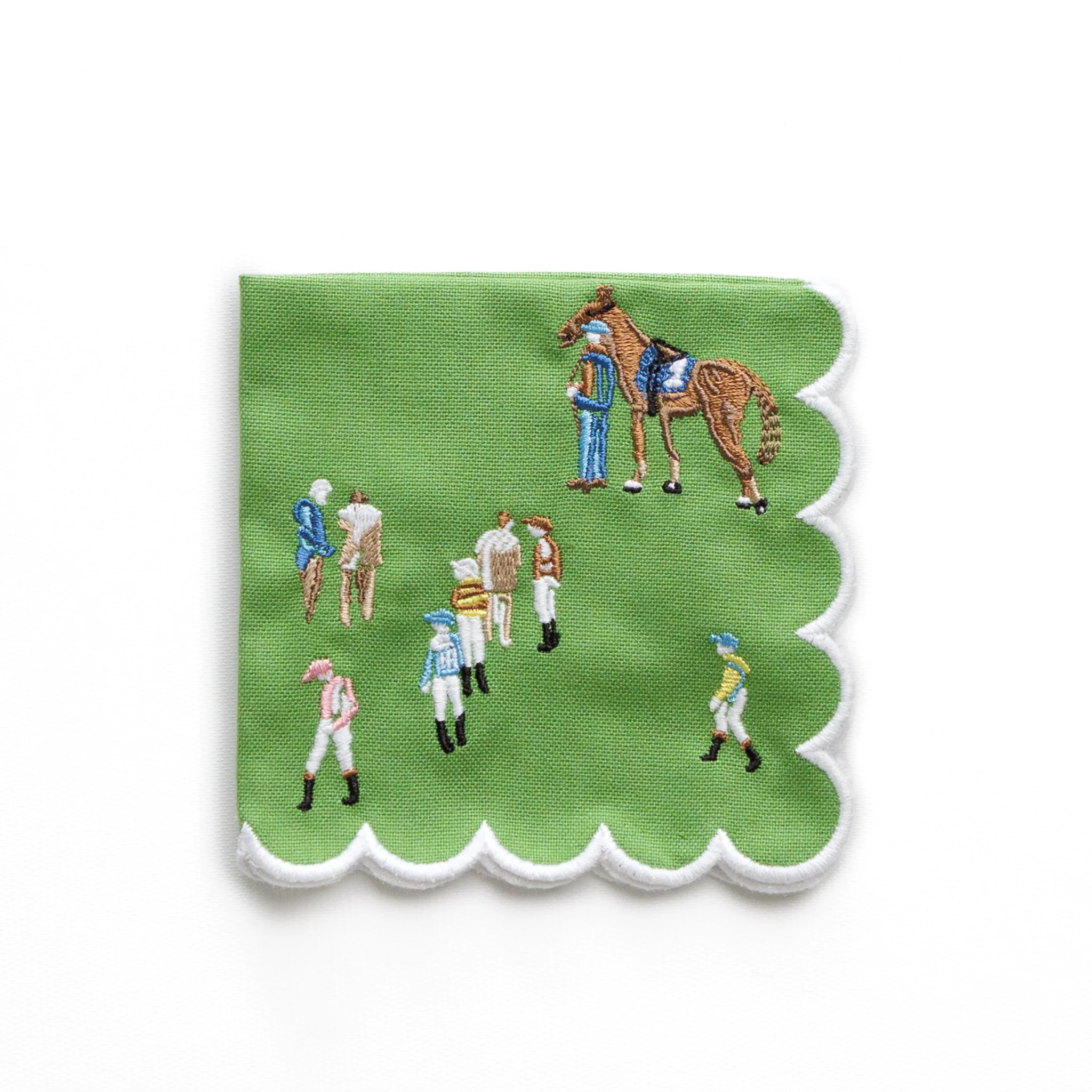 Paddock & Jockeys Embroidered Cocktail Napkins | Set of 4 - Image 4