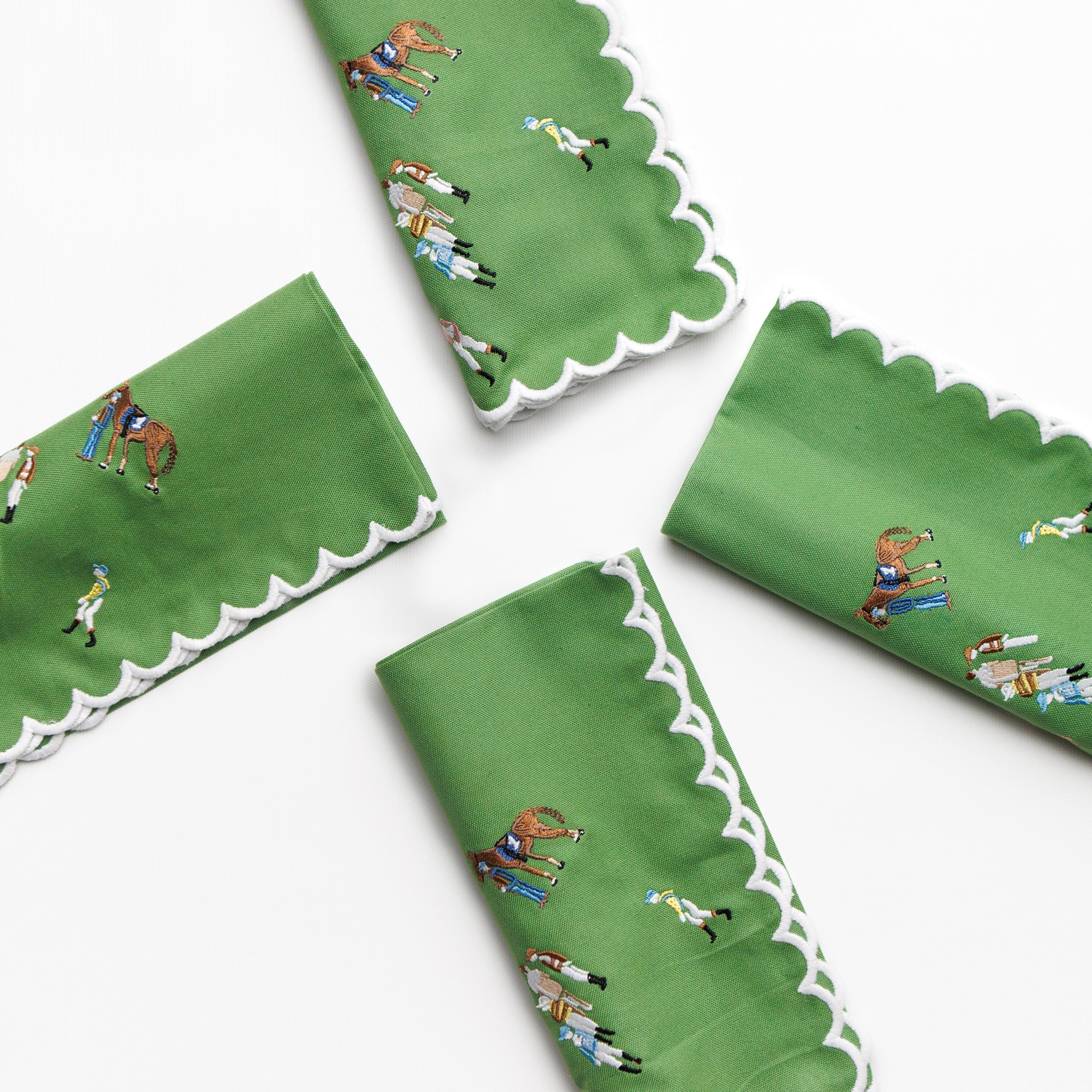 Paddock & Jockeys Embroidered Napkins | Set of 4 - Image 3