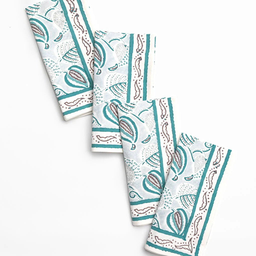 Paisley Vine Aqua Napkin | Set of 4 - Image 2