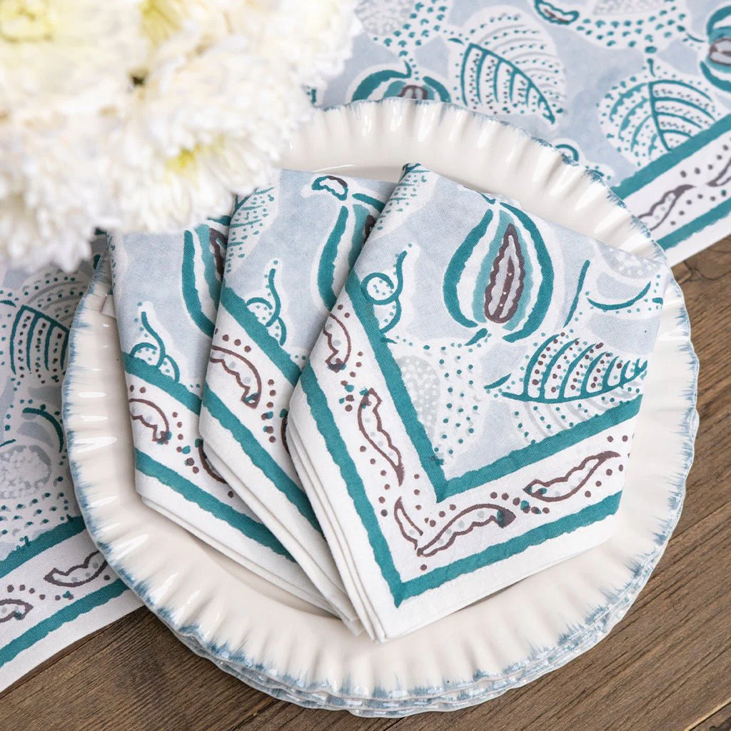 Paisley Vine Aqua Napkin | Set of 4 - Image 3