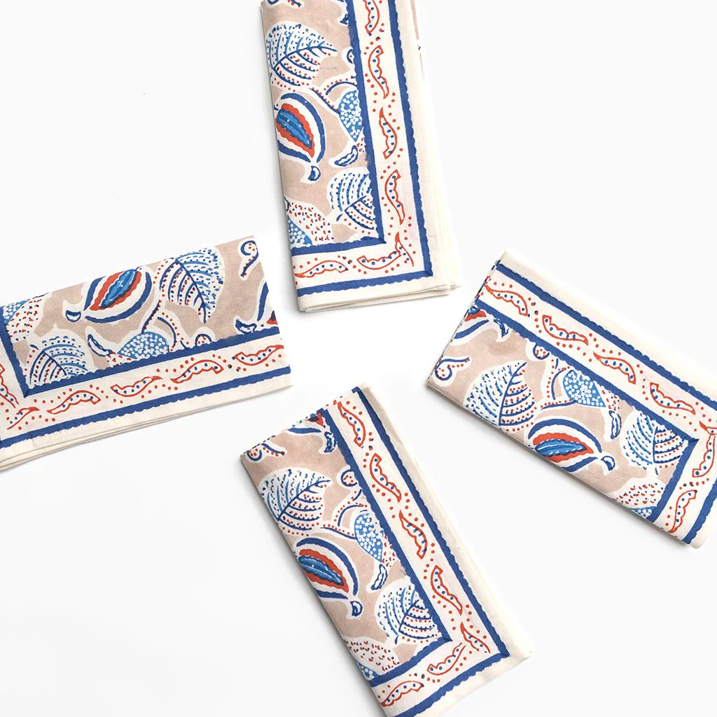 Paisley Vine Blues & Paprika Napkin | Set of 4 - Image 3