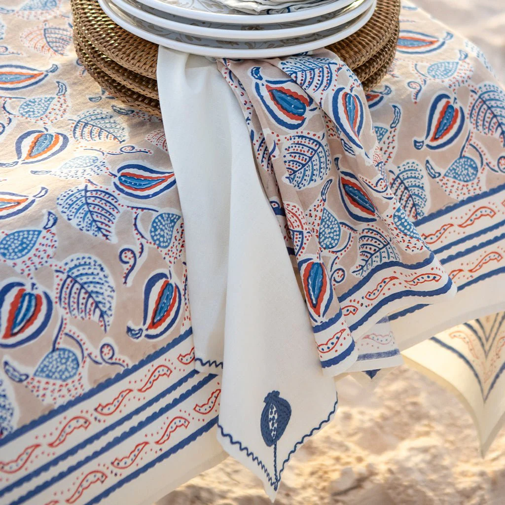 Paisley Vine Blues & Paprika Napkin | Set of 4 - Image 4
