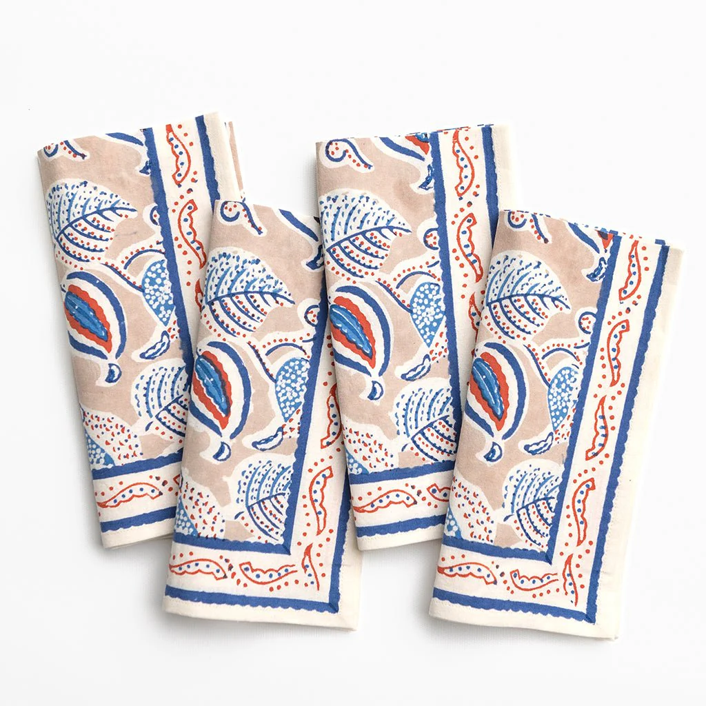 Paisley Vine Blues & Paprika Napkin | Set of 4 - Image 5