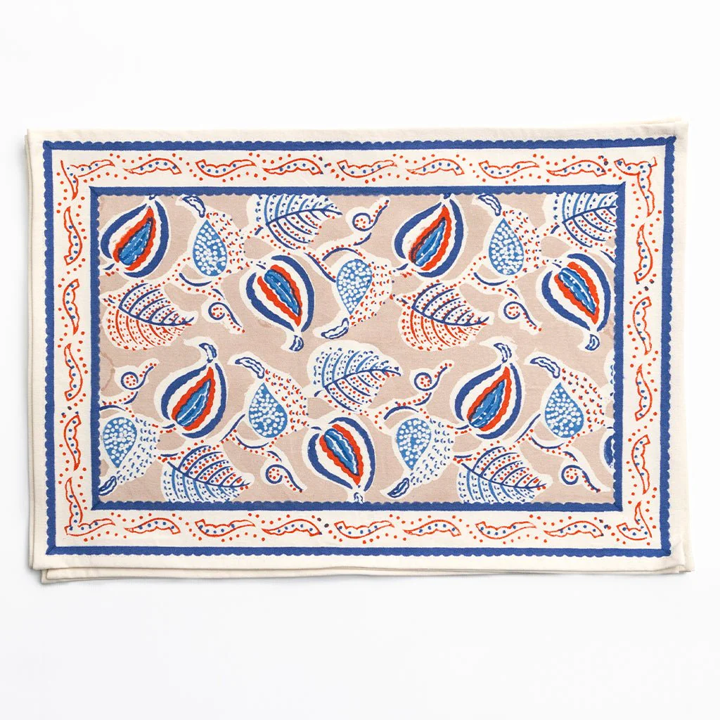 Paisley Vine Blues & Paprika Placemat | Set of 4 - Image 2