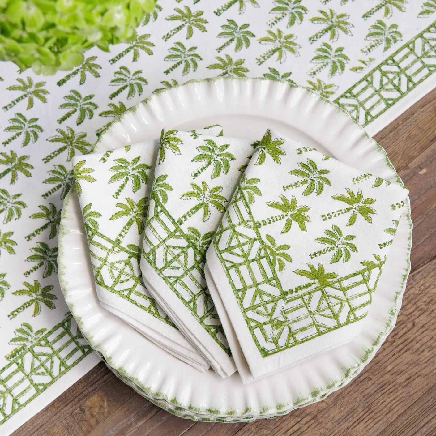 Palm Tree Green Napkin | Set of 4 - Image 4