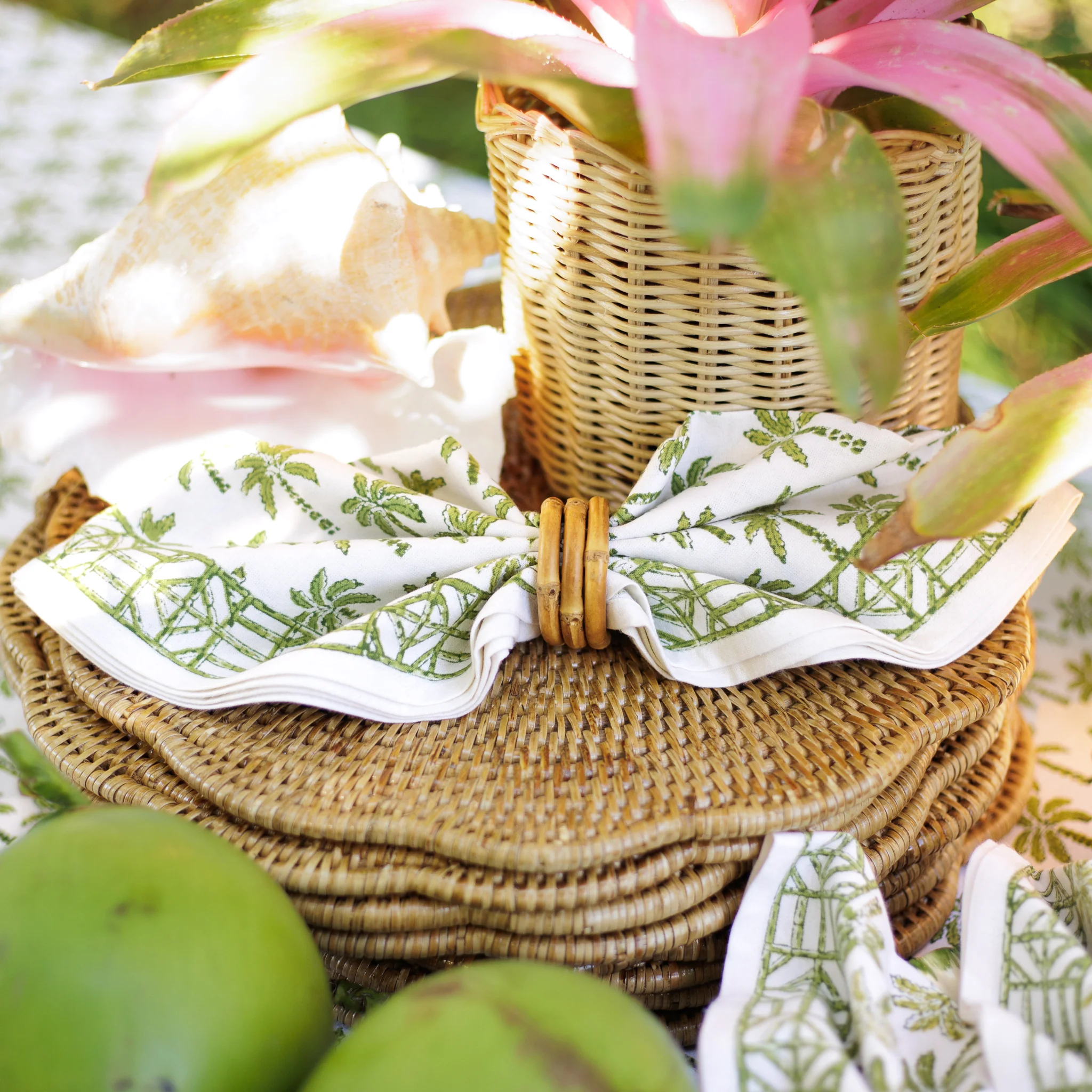 Palm Tree Green Napkin | Set of 4 - Image 5