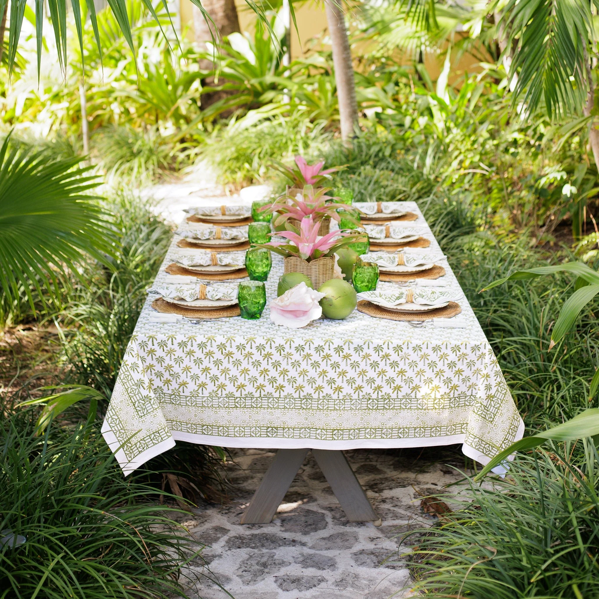 Palm Tree Green Tablecloth - Image 4