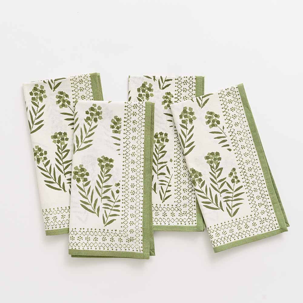 Phlox Green Napkin | Set of 4 - Image 3