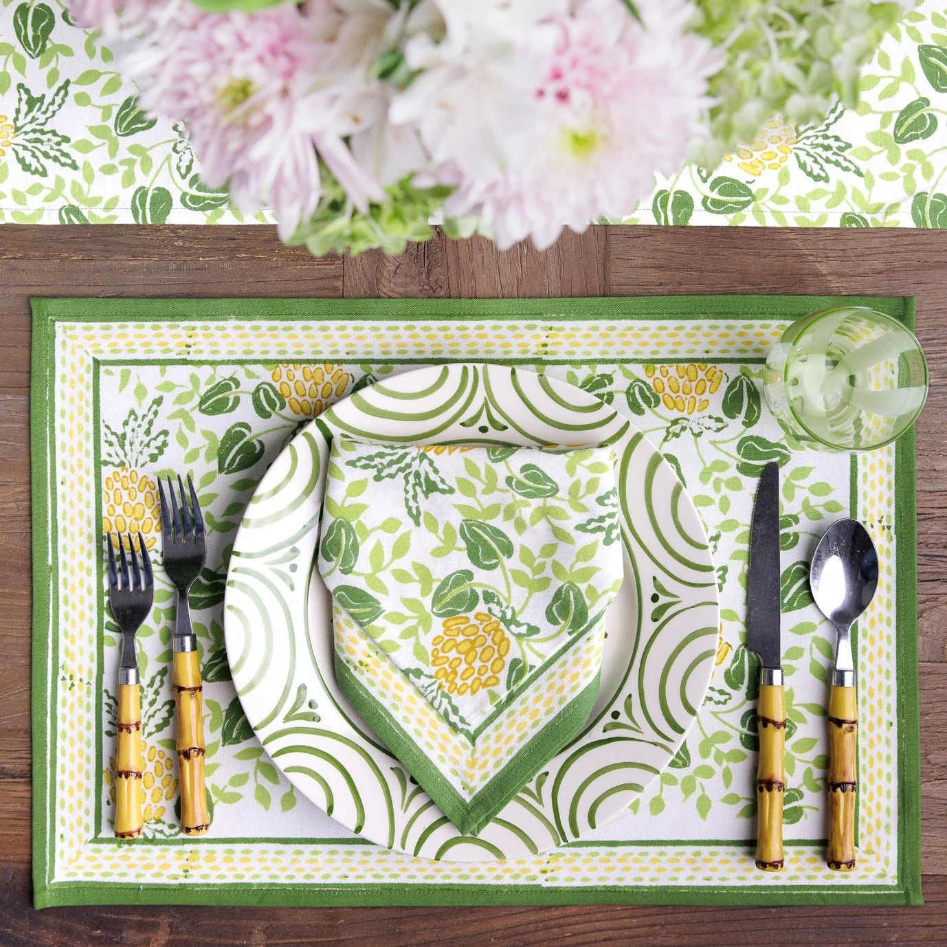 Pineapple Party Green & Yellow Placemat | Set of 4