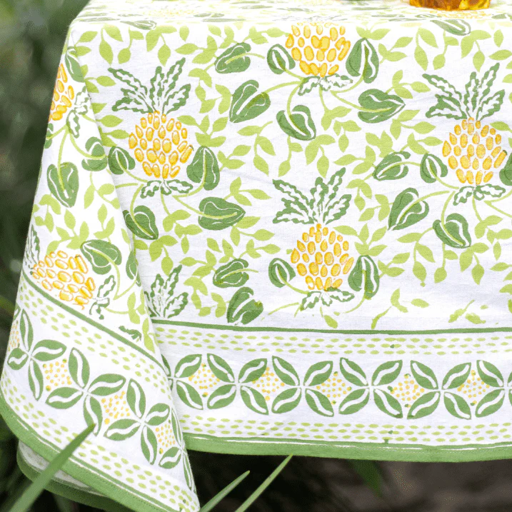 Pineapple Party Green & Yellow Tablecloth - Image 2