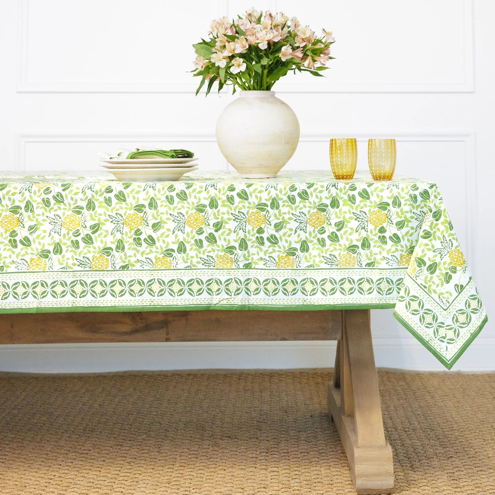 Pineapple Party Green & Yellow Tablecloth - Image 3