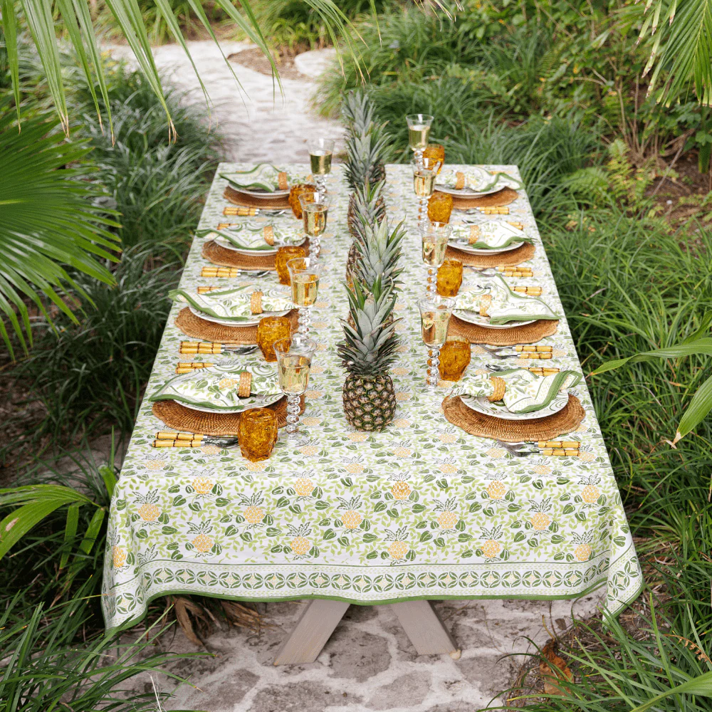 Pineapple Party Green & Yellow Tablecloth - Image 4