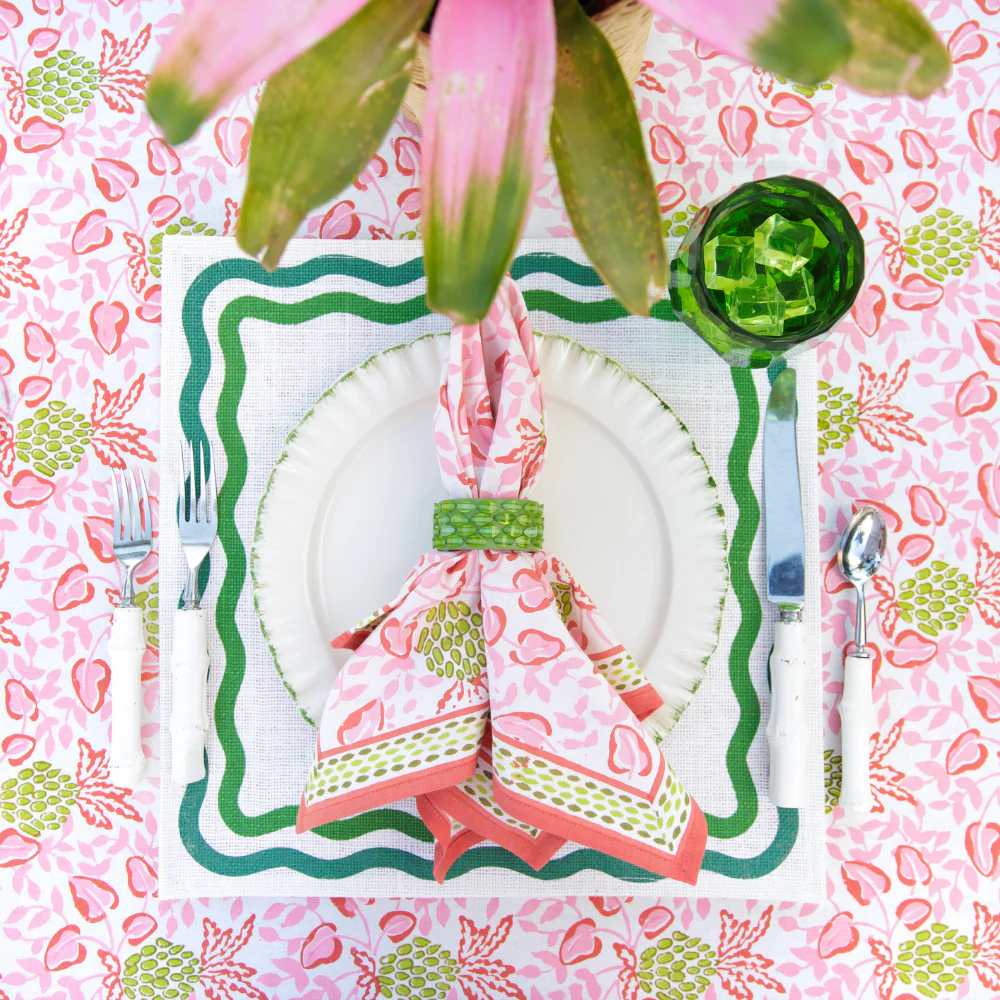 Pineapple Party Pink & Green Napkin | Set of 4 - Image 4