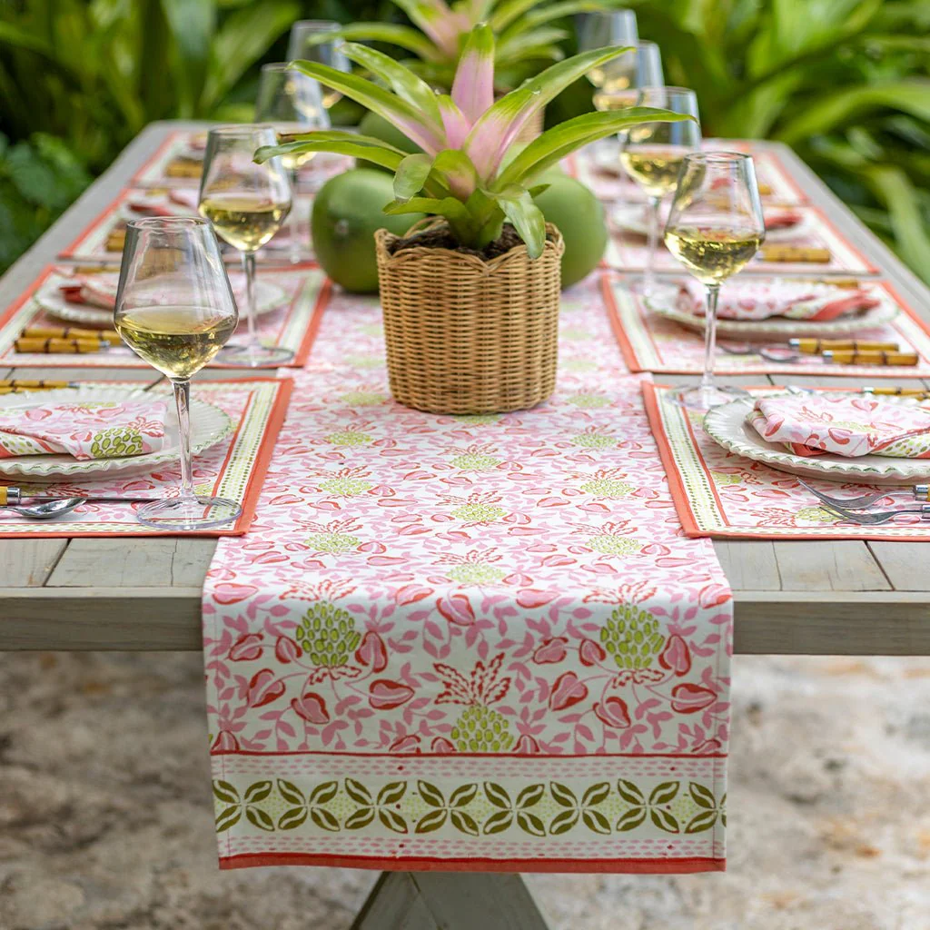 Pineapple Party Pink & Green Table Runner - Image 4