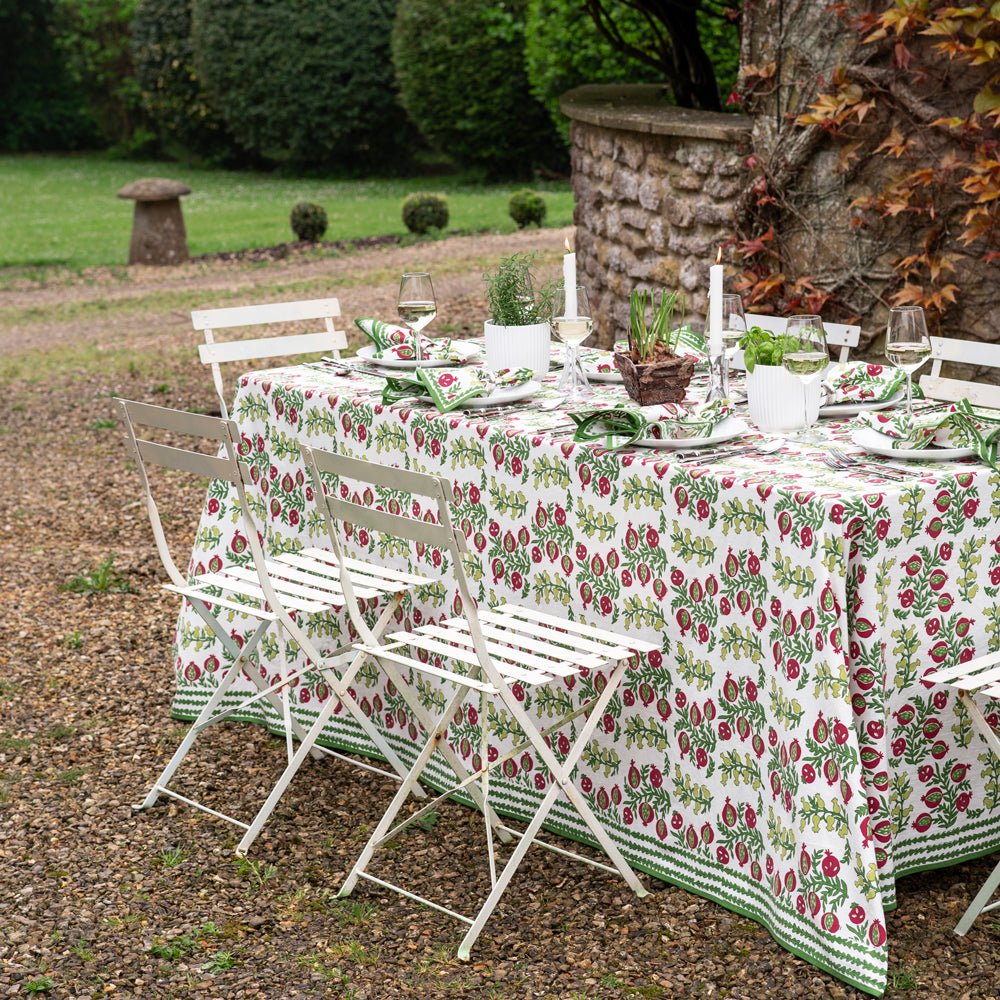 Pom Bells Basil & Magenta Tablecloth - Image 5