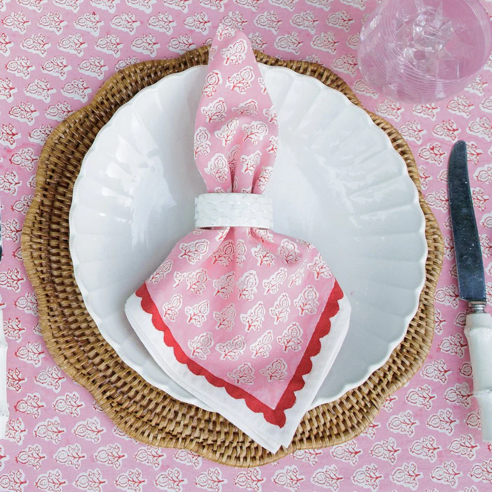 Pom Buti Pink Napkin | Set of 4 - Image 2