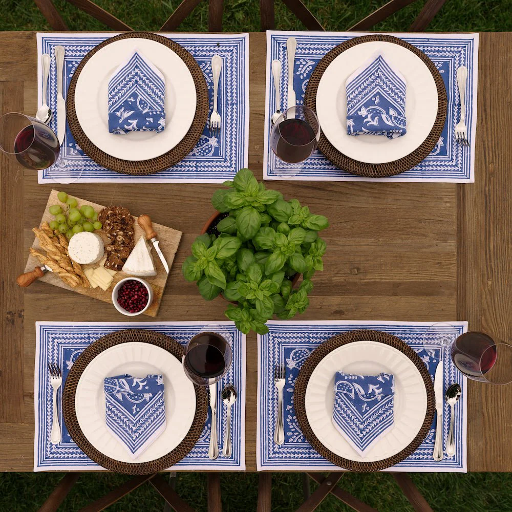 Pomegranate Blue Placemat | Set of 4 - Image 3