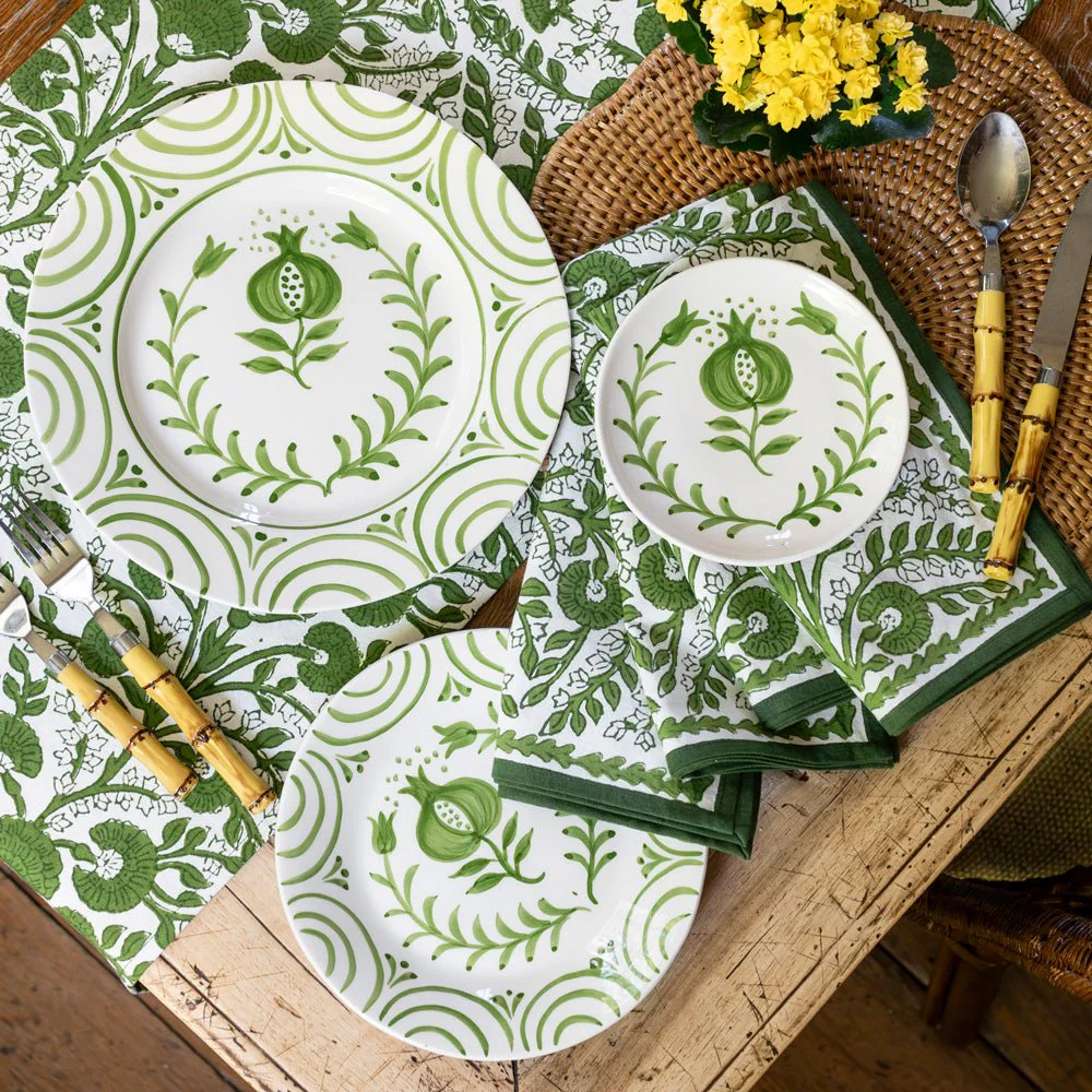 Pomegranate Crest Green Appetizer Plate | Set of 4 - Image 3