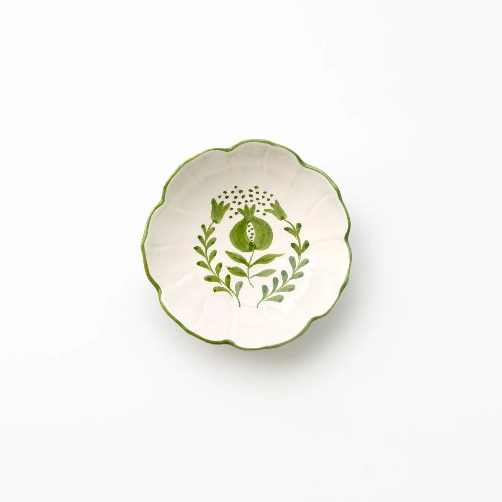 Pomegranate Crest Green Small Snacking Bowl | Set of 4