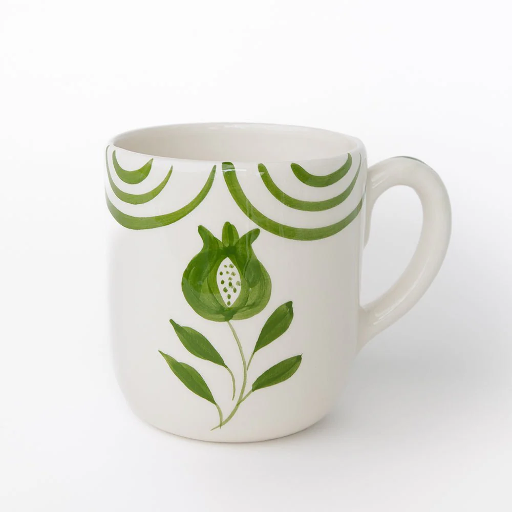 Pomegranate Crest Green Mug | Set of 2 - Image 3
