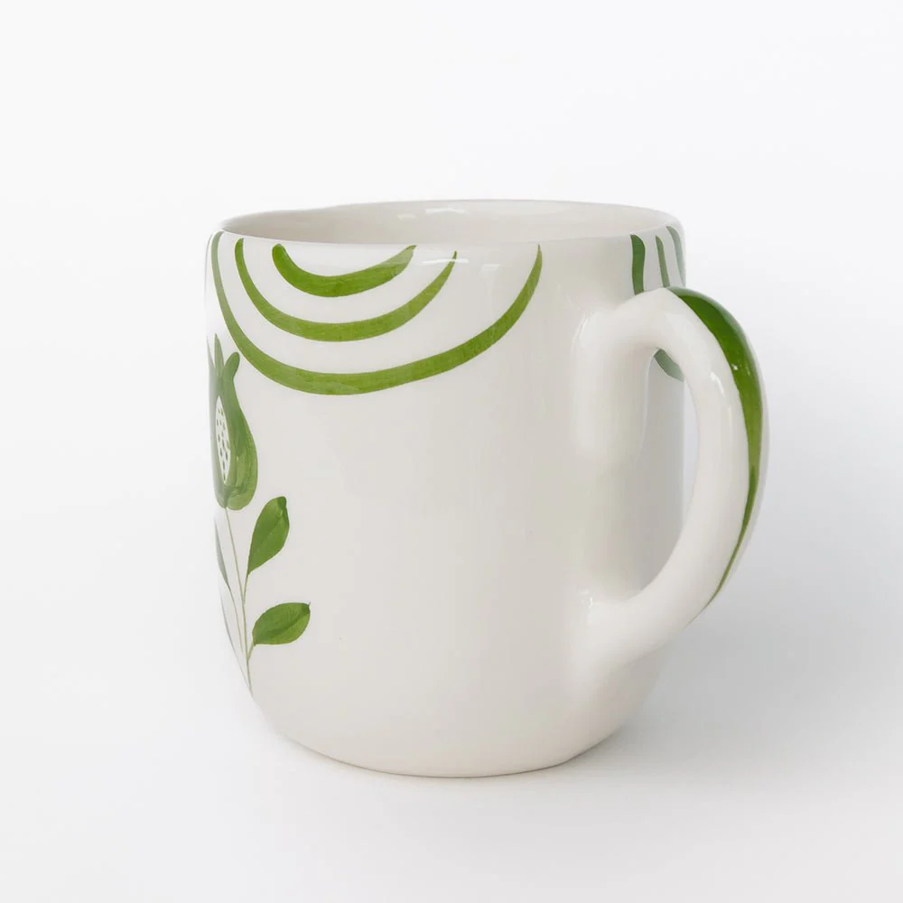 Pomegranate Crest Green Mug | Set of 2 - Image 4