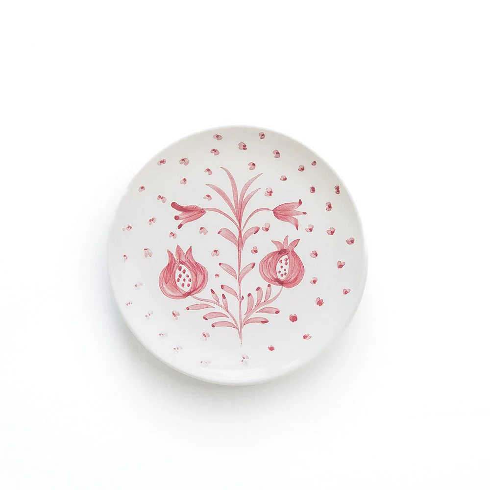 Pomegranate Duet Rose Appetizer Plate | Set of 4 - Image 2