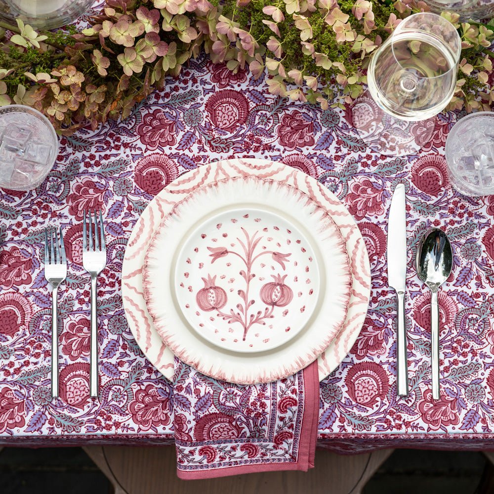 Pomegranate Duet Rose Appetizer Plate | Set of 4 - Image 3