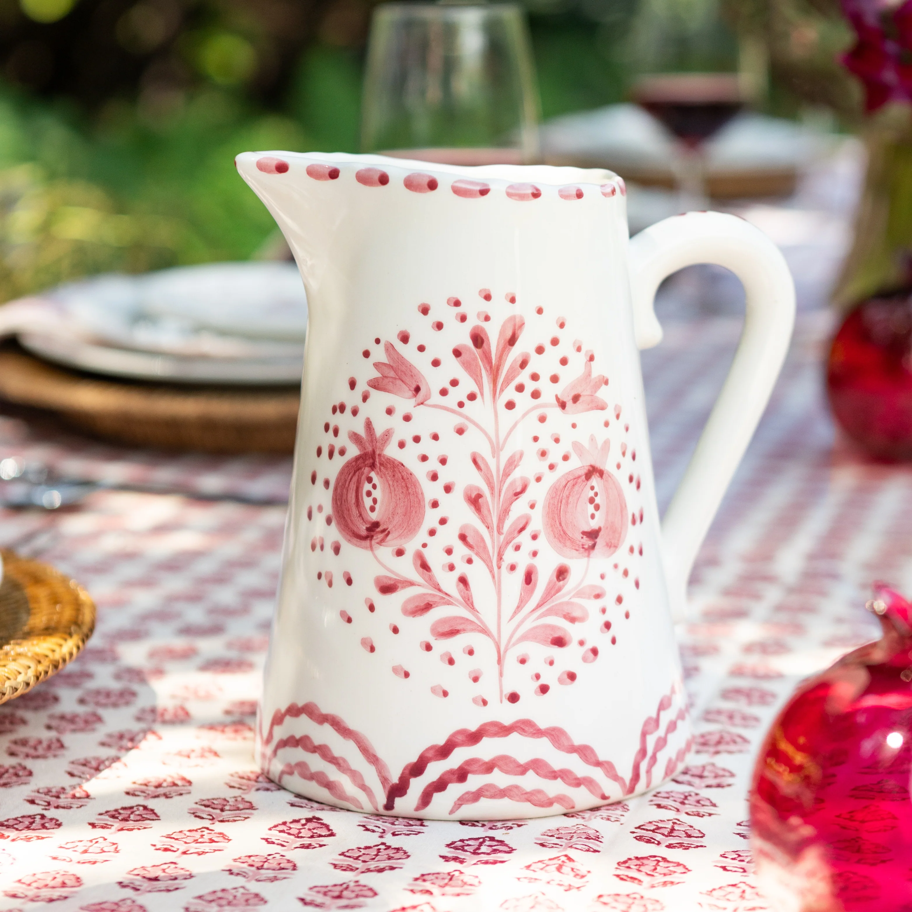 Pomegranate Duet Rose Pitcher