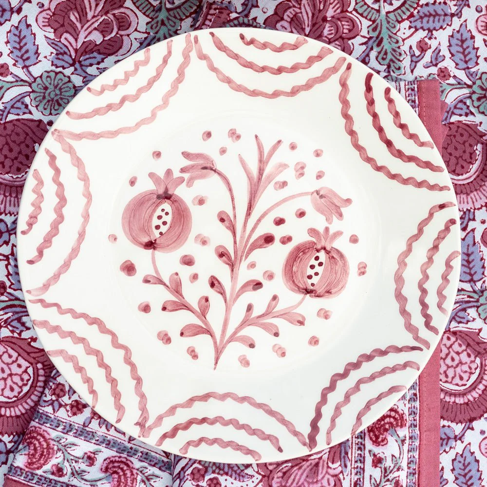 Pomegranate Duet Rose Salad Plate | Set of 2 - Image 4