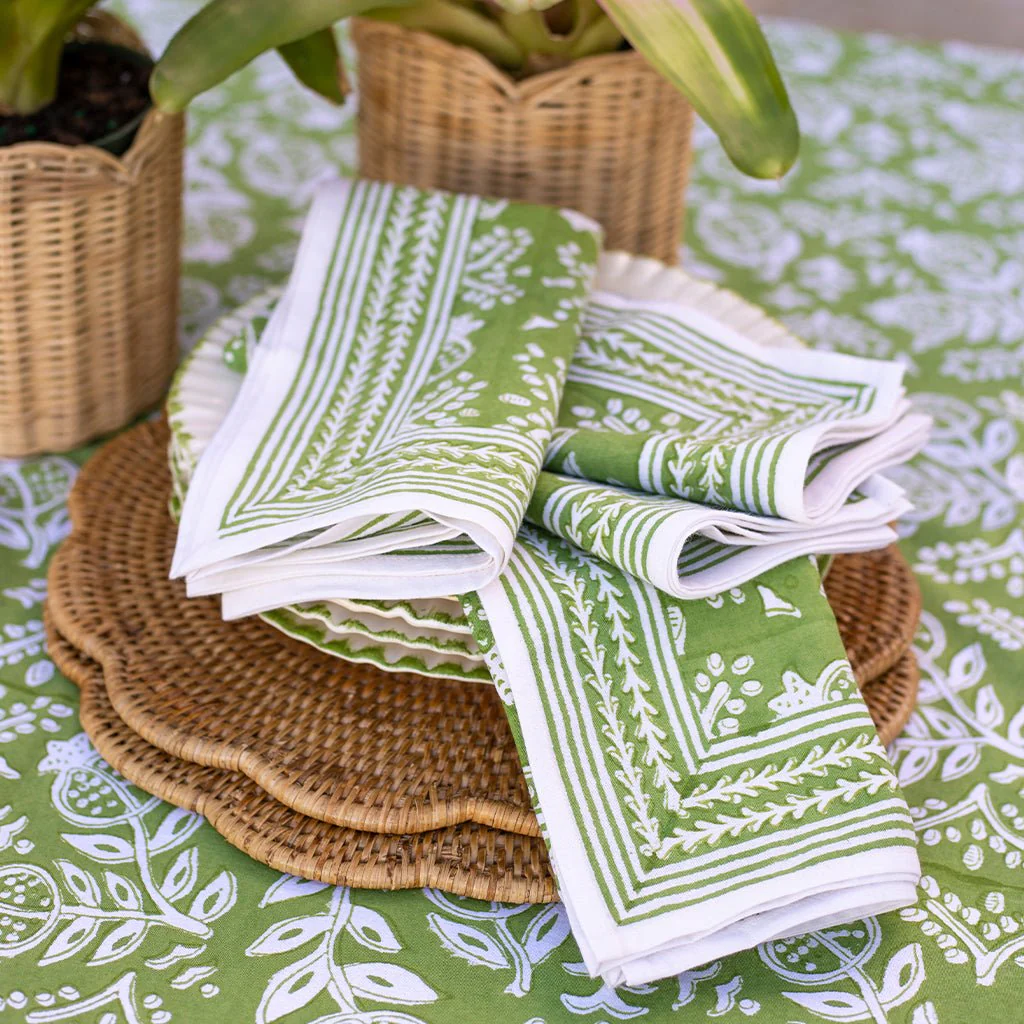 Woven Rattan Scalloped Placemats | Set of 4 - Image 5