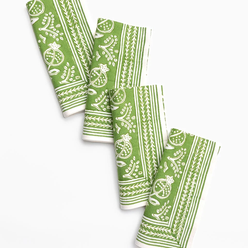 Pomegranate Green Napkin | Set of 4 - Image 3