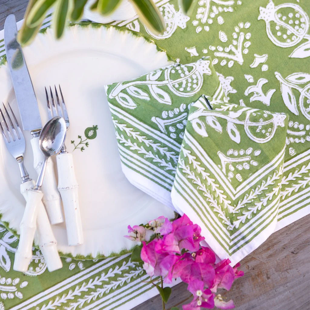 Pomegranate Green Napkin | Set of 4 - Image 4