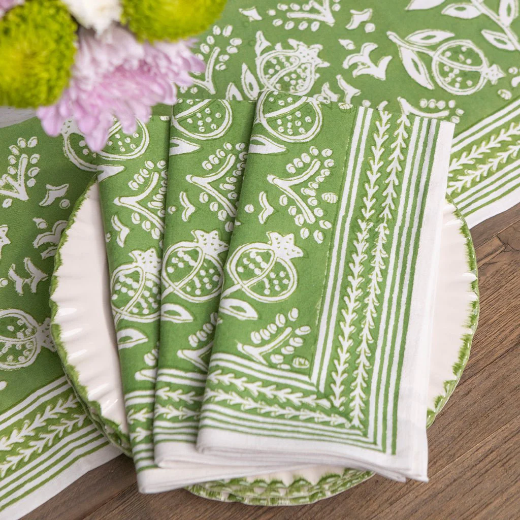 Pomegranate Green Napkin | Set of 4 - Image 6