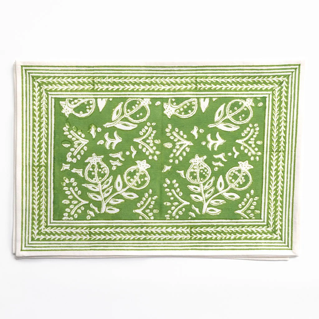 Pomegranate Green Placemat | Set of 4 - Image 2